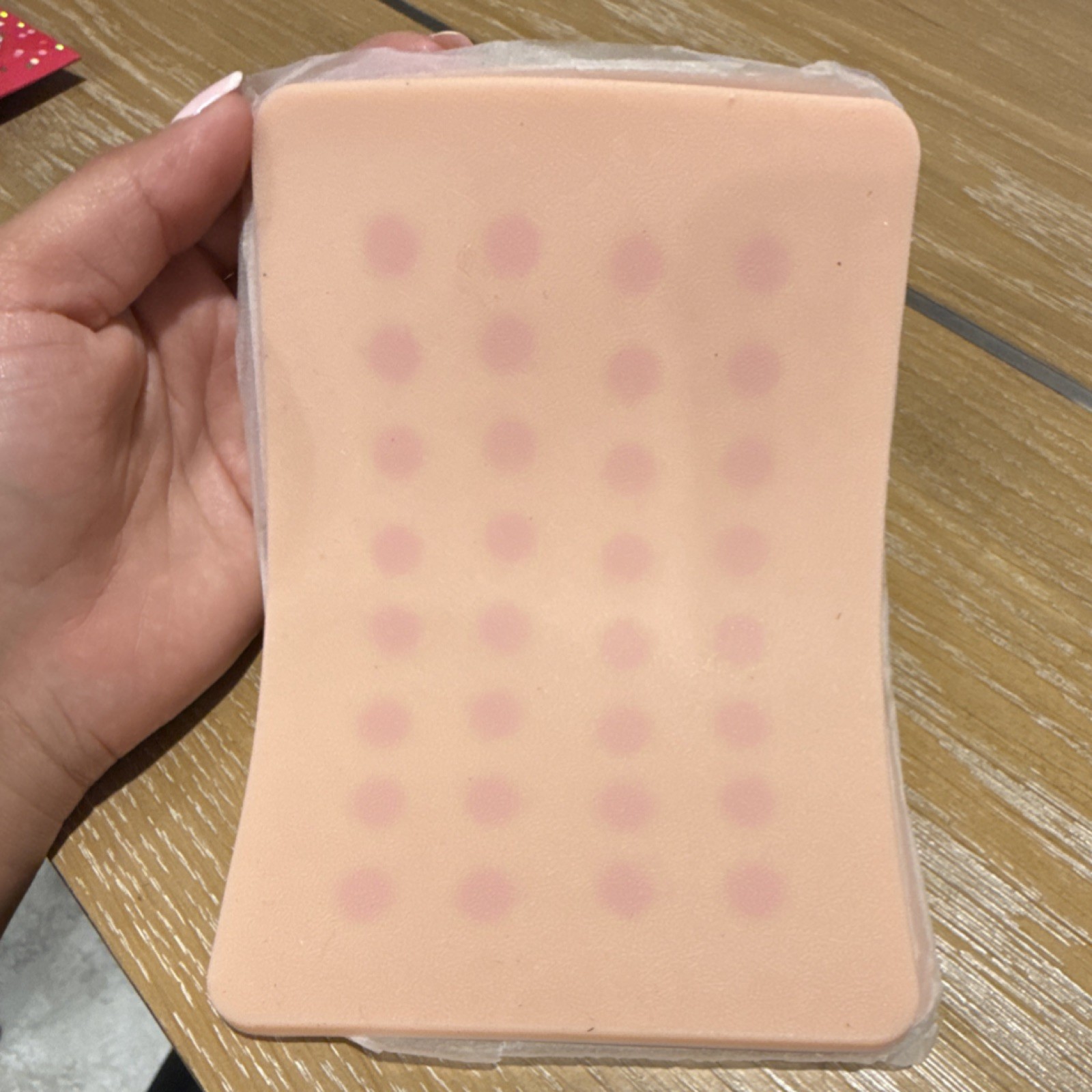 Reusable Rectangle Tattoo Practice Skin Sheets Beige Dot Pattern Set of 2