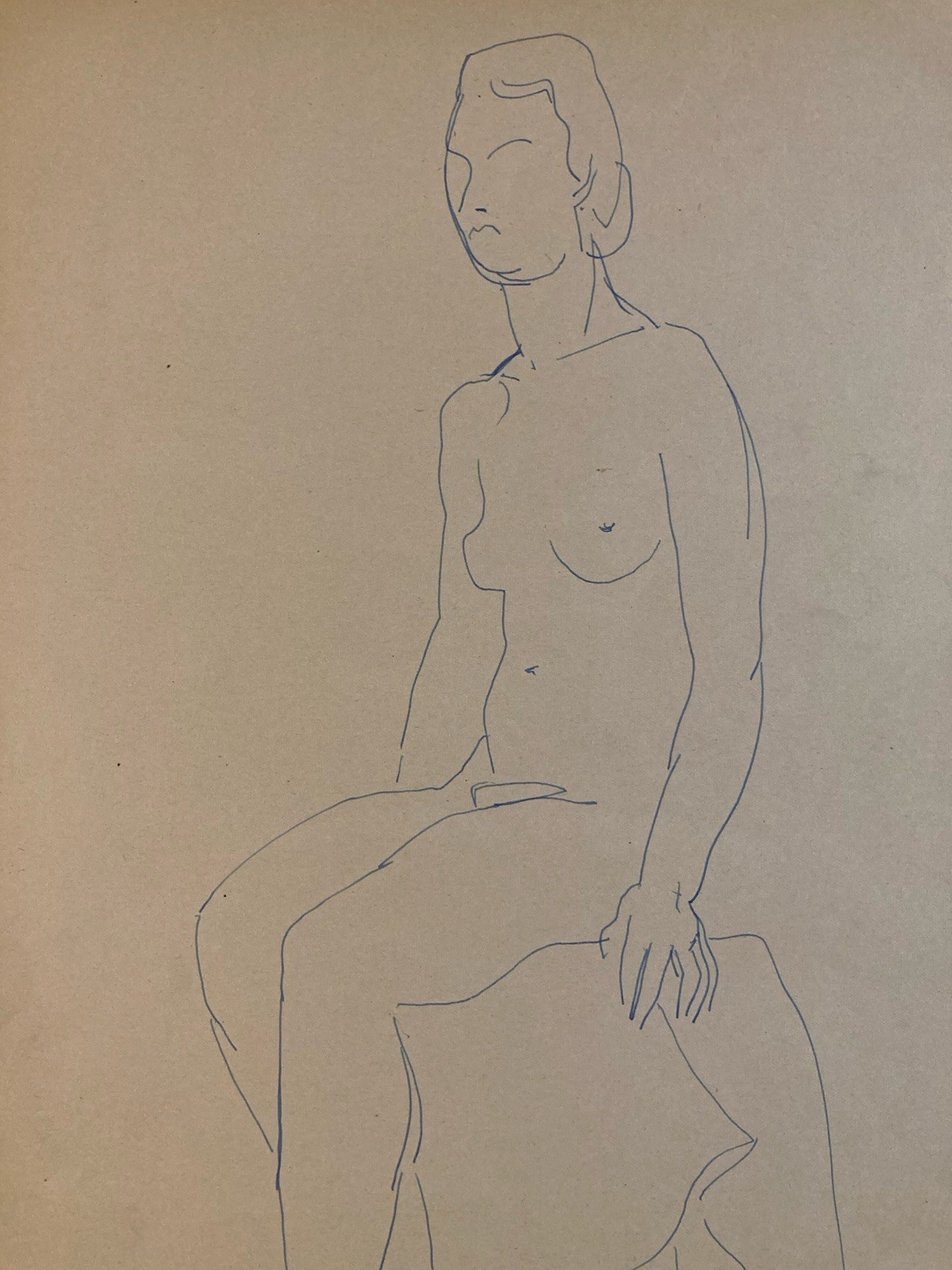 Art Drawing 1945 Ink Nude Woman To Identify Expressionist Expressionism