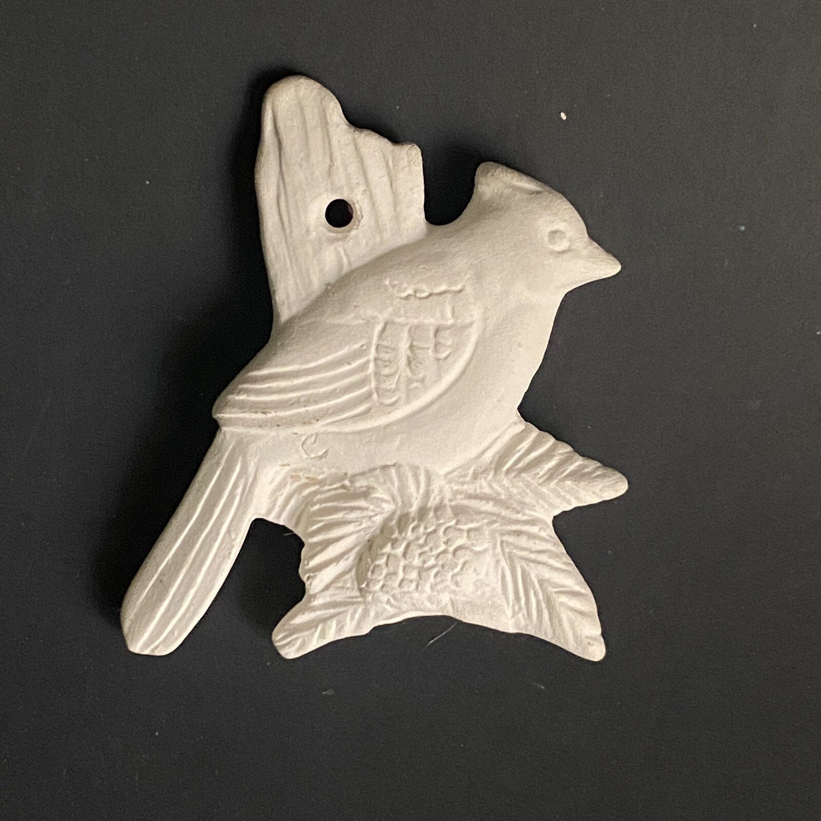 Vintage Ceramic Bisque Cardinal Bird Ornament Unfinished Ready To Paint DIY