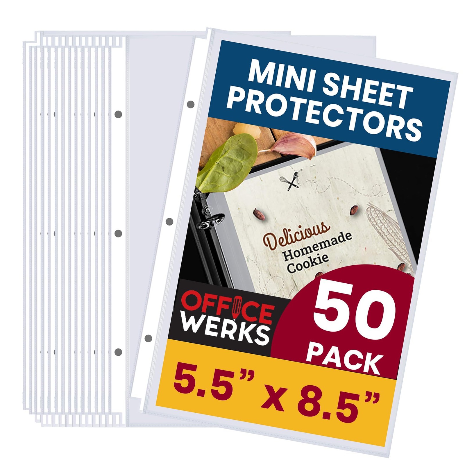 Officewerks Heavyweight Clear Mini Sheet Protectors Holds 5.5 x 8.5 