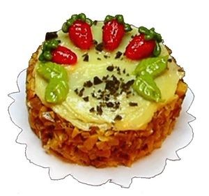 Dollhouse Strawberry White Icing Cake 1:12 Scale Miniature Dessert Food Bakery