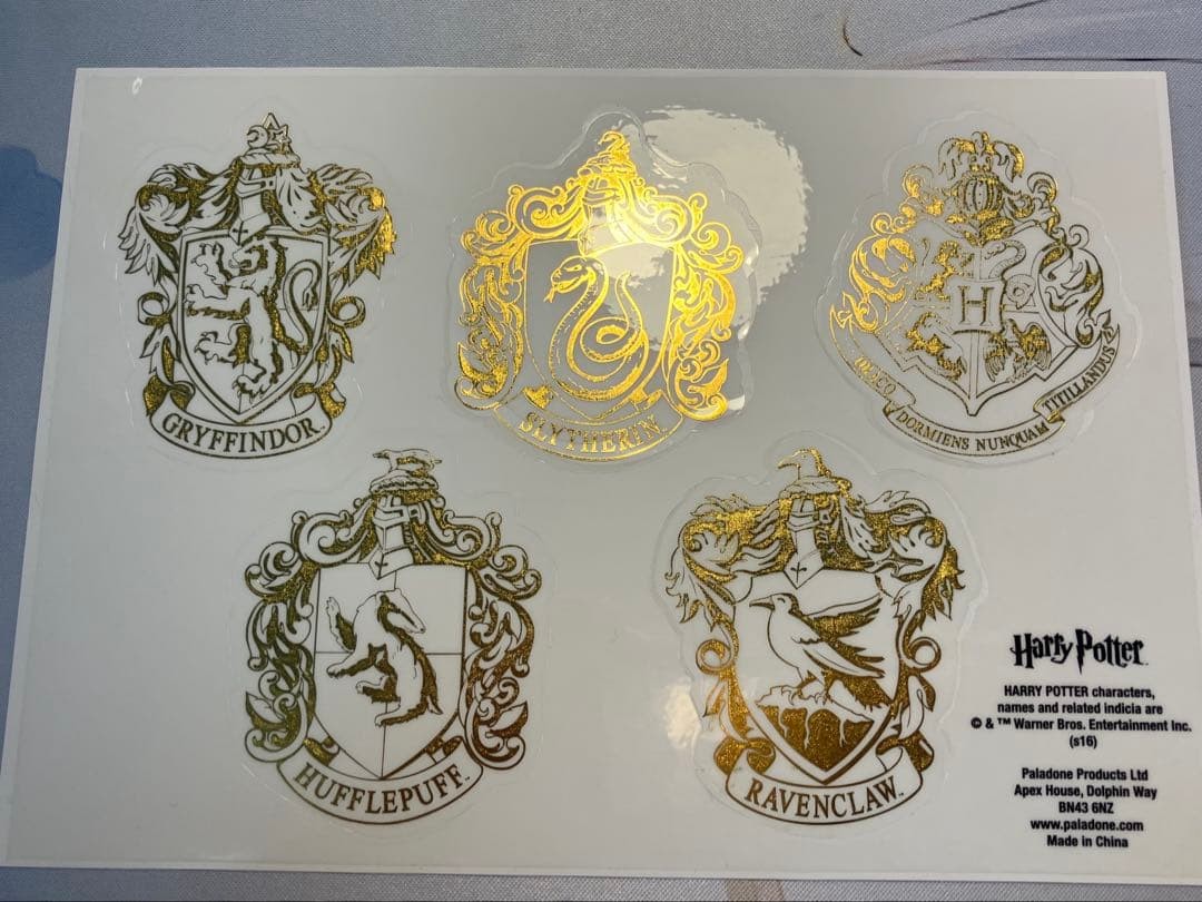 Harry Potter Hogwarts House Seal Sticker Set Black Gold Design
