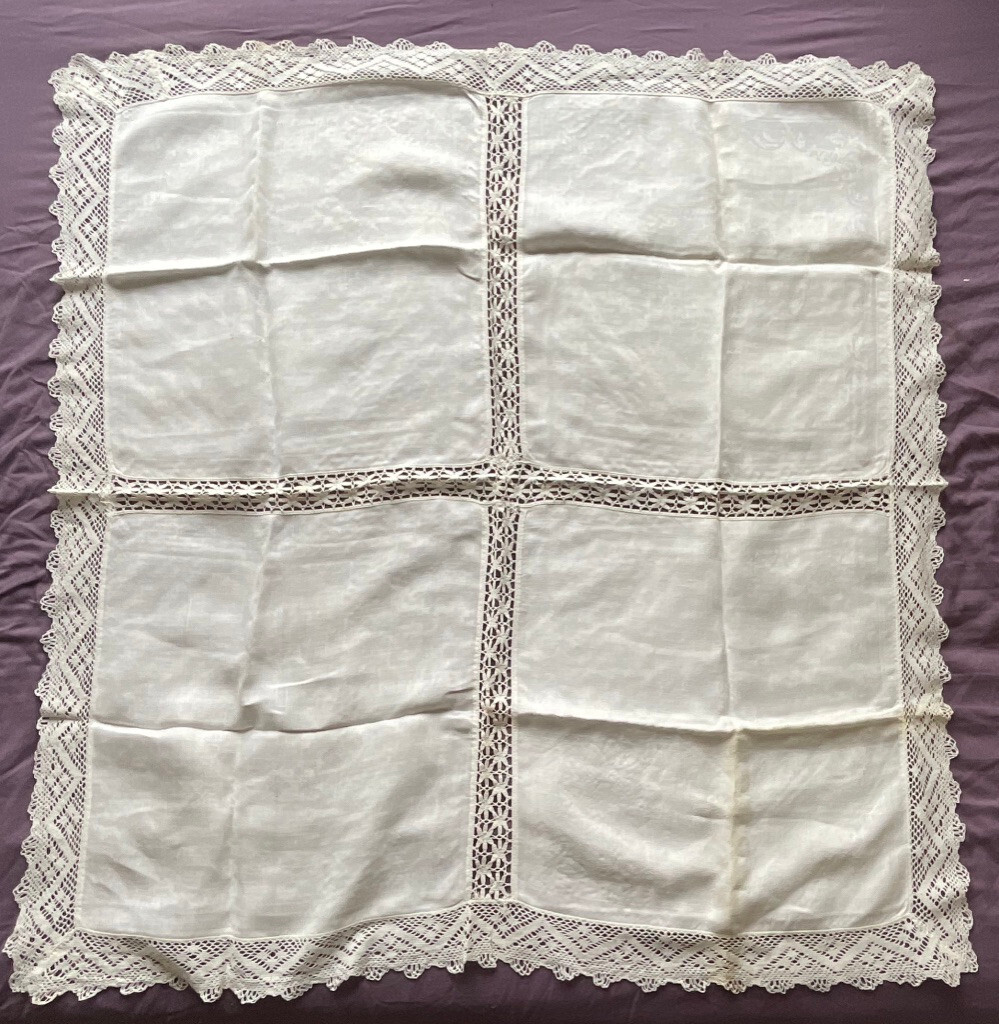 Large Vintage table cloth   - retro cottage core  110 cm  x 113 cm