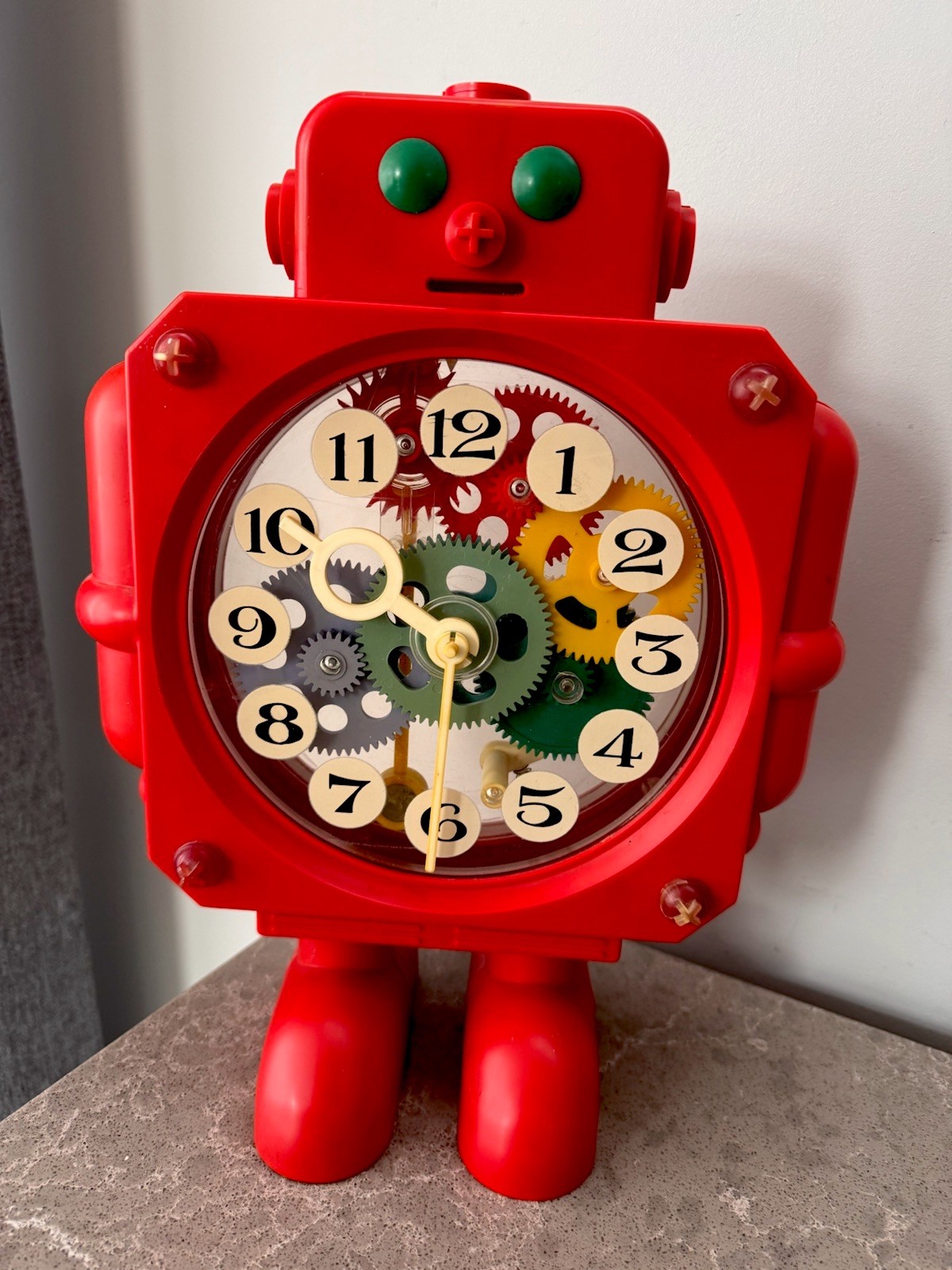 Vintage USSR Robot Clock Mechanical Clock Toy Robot Soviet Transparent Clock