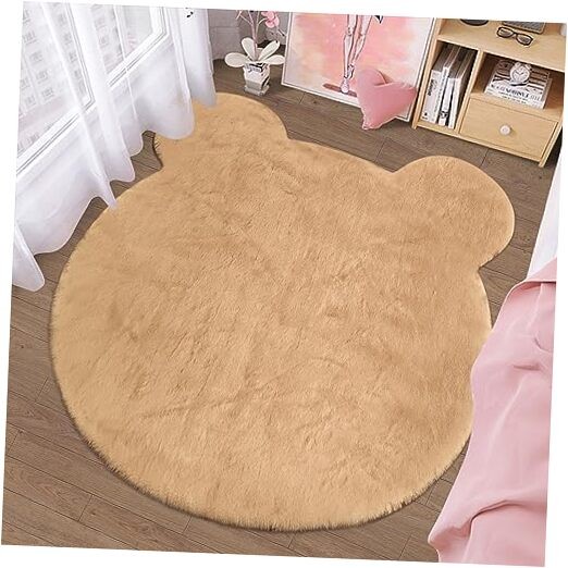 Bear Shaped Area Rug 4 x 4 Feet Cute Kids Rugs for Bedroom 4×4 Feet Khaki