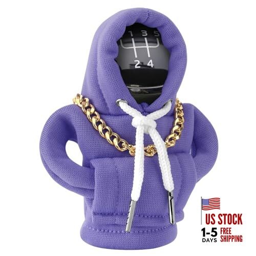 Funny Gear Shift Hoodie Cover, Car Shifter Knob Sweatshirt, Universal Purple