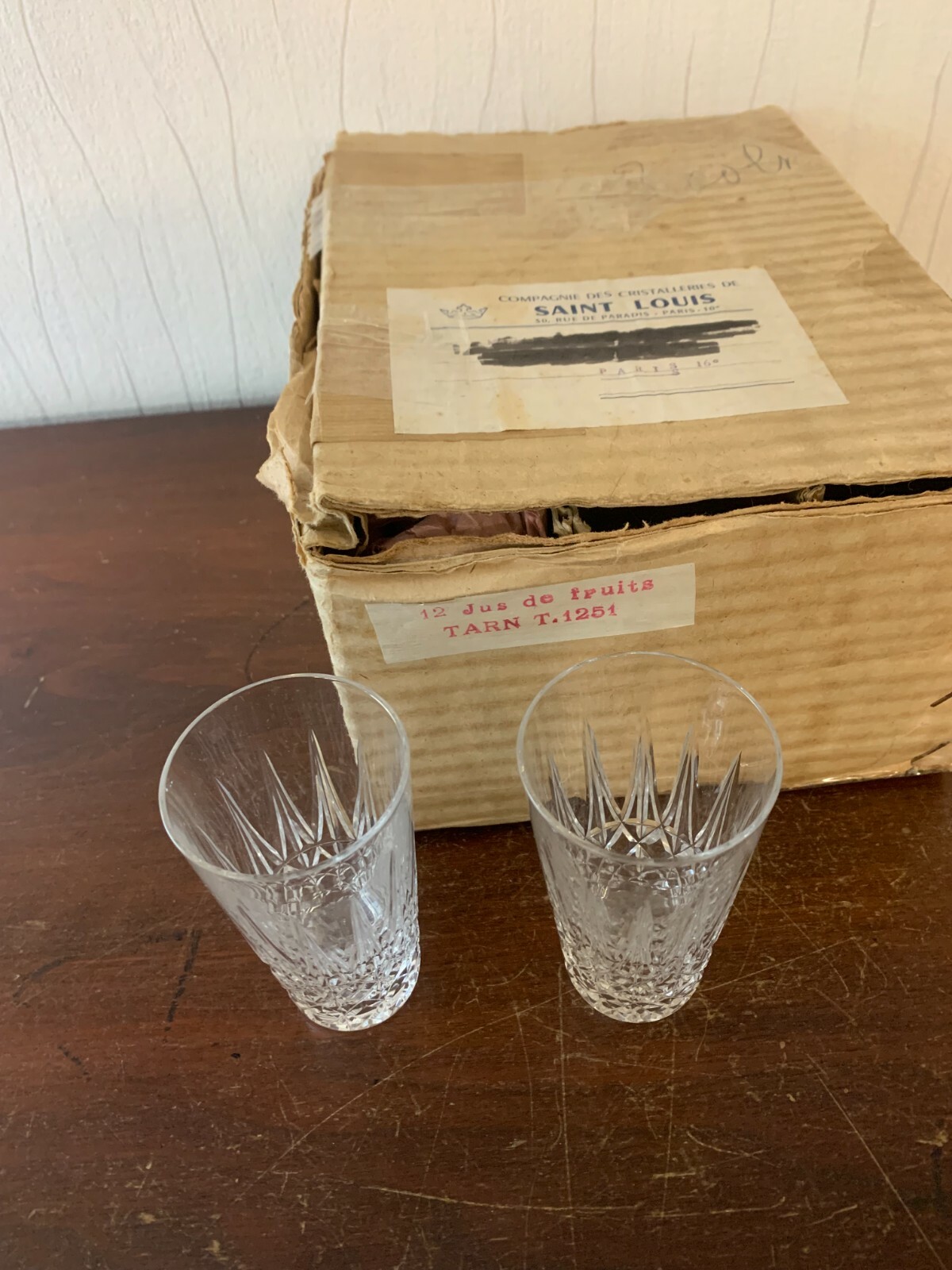 12 Glasses for Juice or Tea Model Tarn in Saint Louis Crystal (Price per Unit)