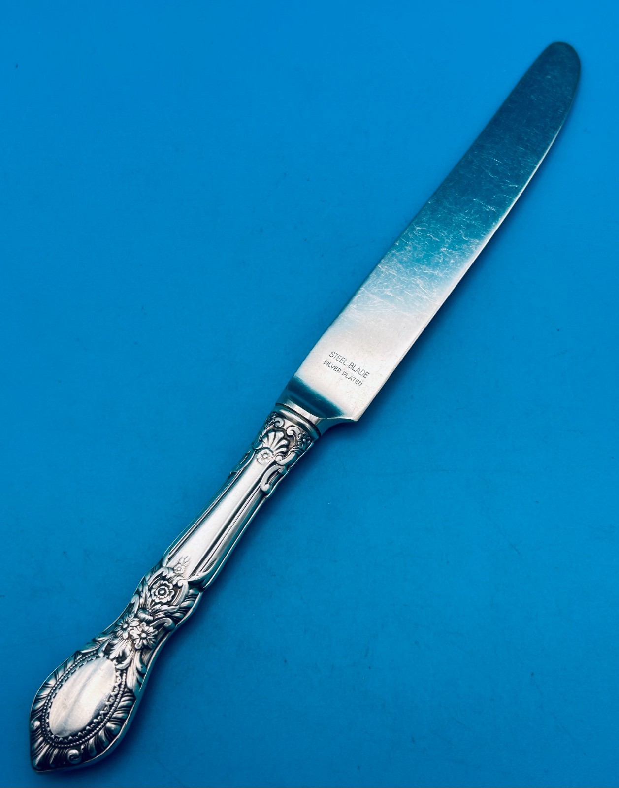Reed & Barton GUILDHALL Sterling Silver Dinner Knife 9" PLATED BLADE NO MONOGRAM
