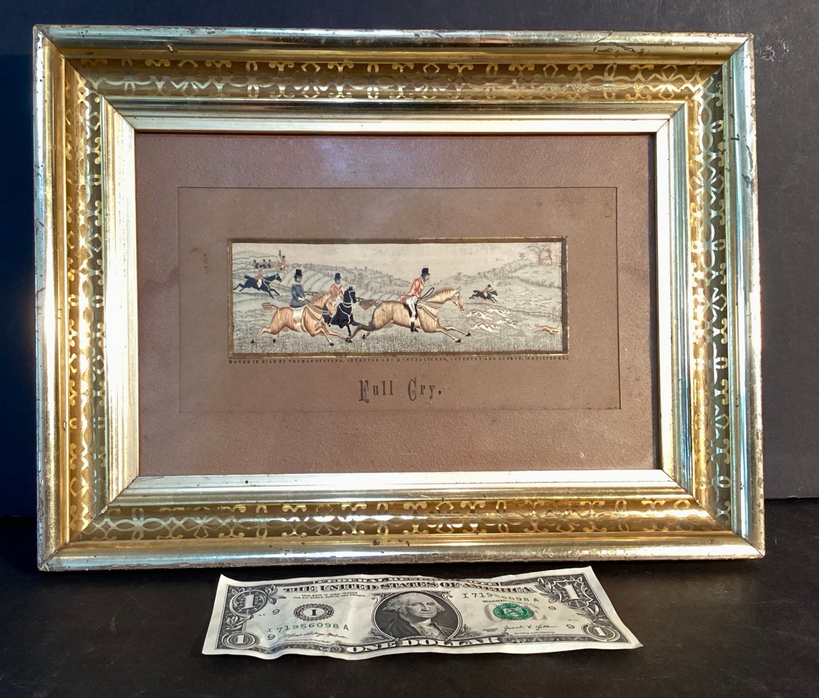 Antique Stevengraph Woven Silk And  Professionally  Framed Under Glass