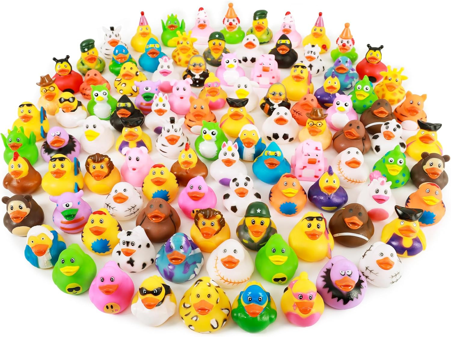 100 Pack Rubber Duck for Jeeps Ducking - 2.3 Inch Bulk Floater Duck for Kids - B