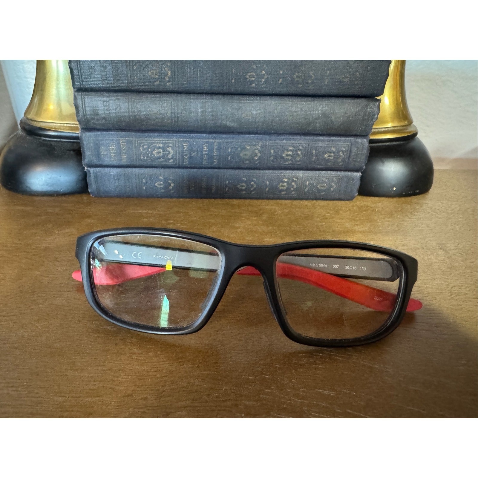 Nike 5014 Eyeglass Frame Black Red Rectangular Sport 50 16 130