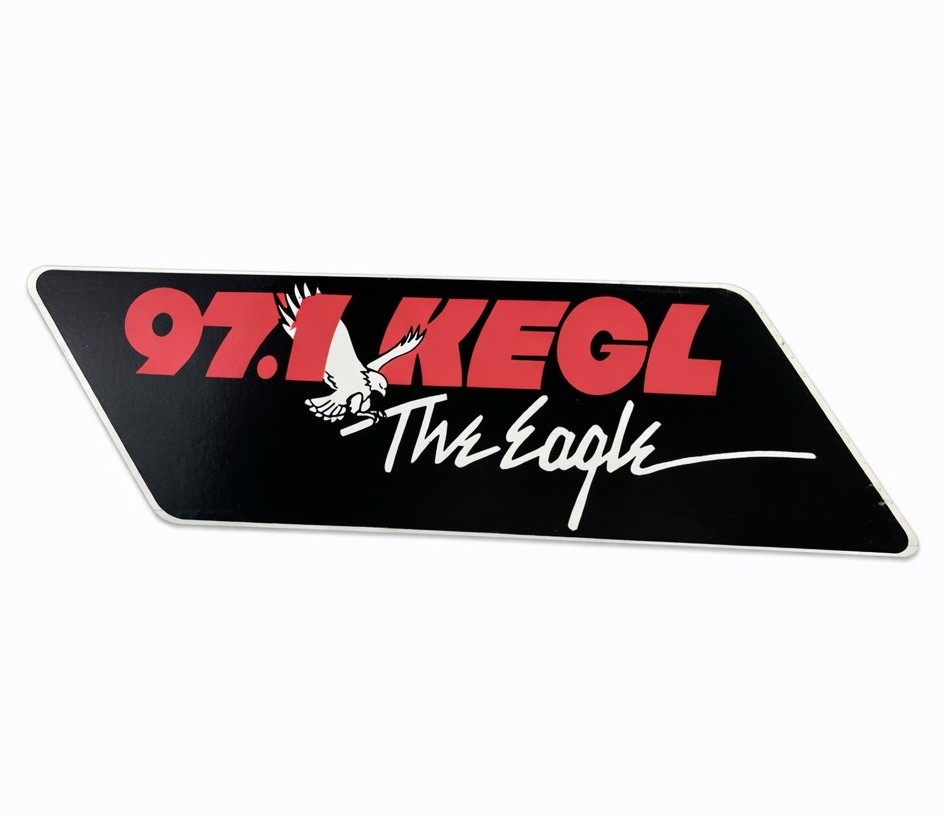 Vtg 1980's 97.1 FM KEGL The Eagle Radio Station Decal Bumper Sticker Dallas TX