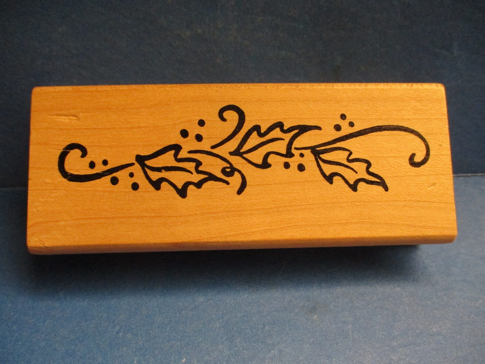 DENAMI DESIGNS LEAVES BORDER RUBBER STAMP WOOD MTD 