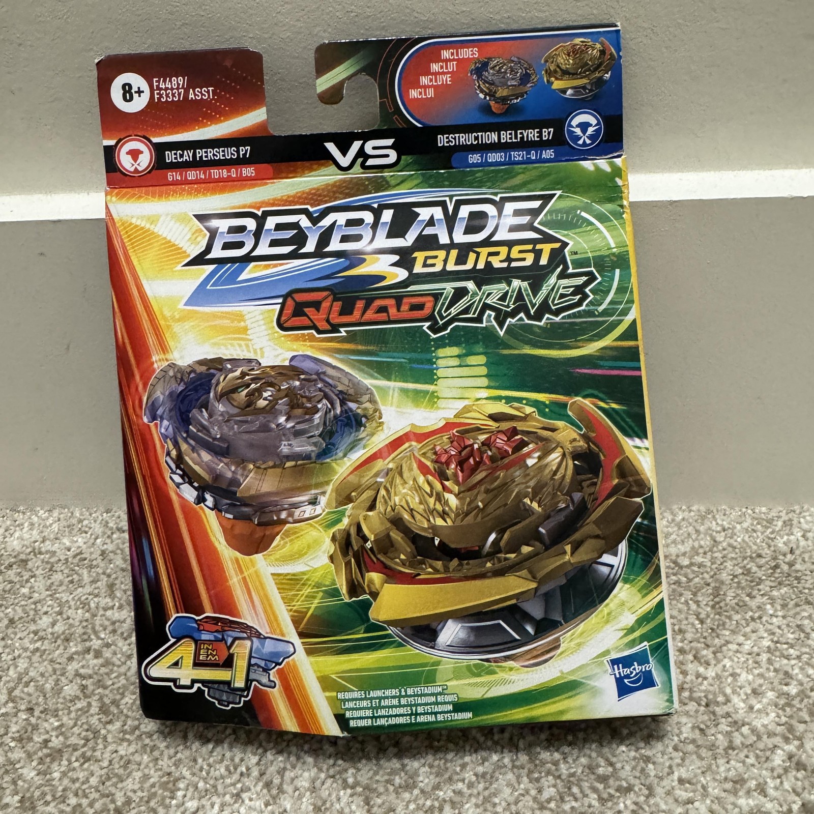 Hasbro Beyblade Burst QuadDrive Destruction Belfyre B7 Decay Perseus, P7 2-Pack