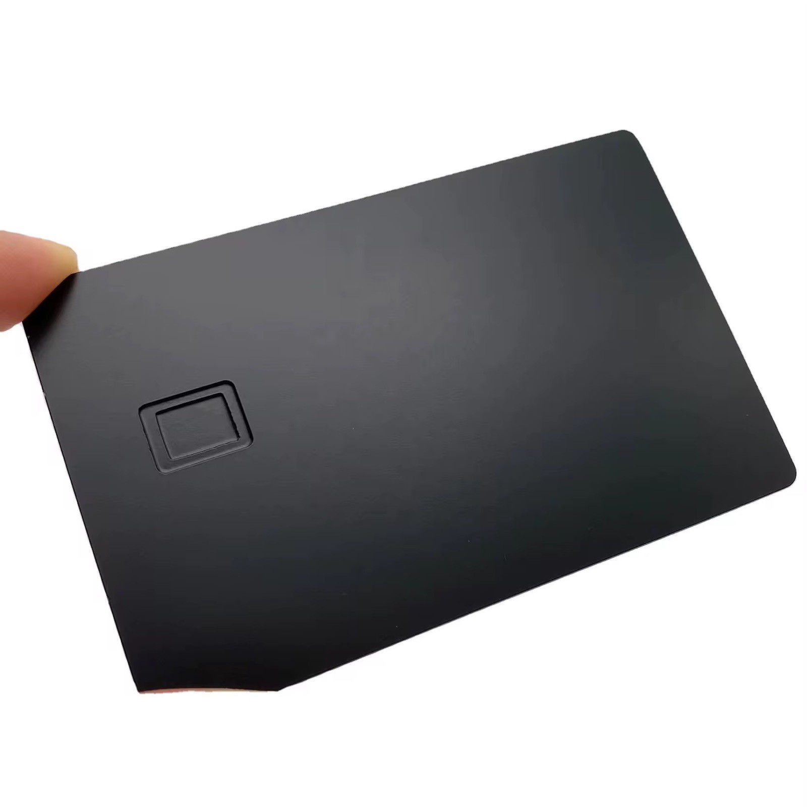 Heavy Metal Stainless Steel Credit Card Blank w/ Chip Slot Mag Strip Black