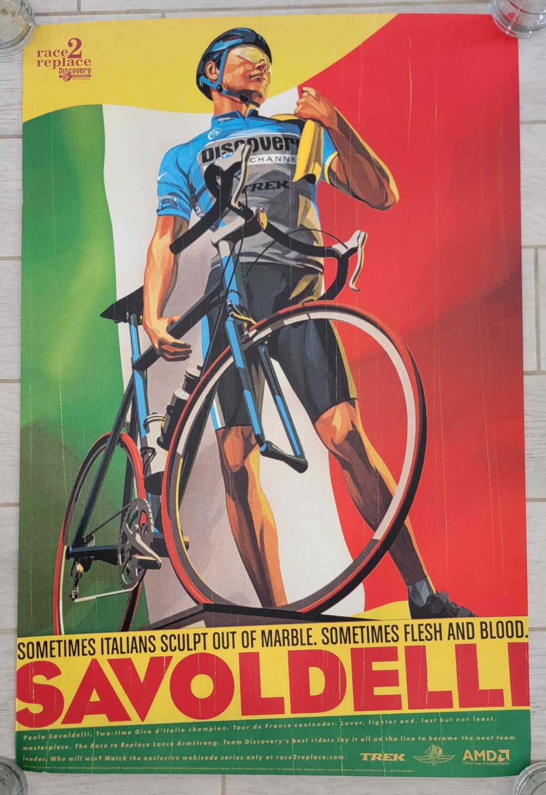 Vintage Original Team Discovery Channel / Paolo Savoldelli Bicycle Poster 2006