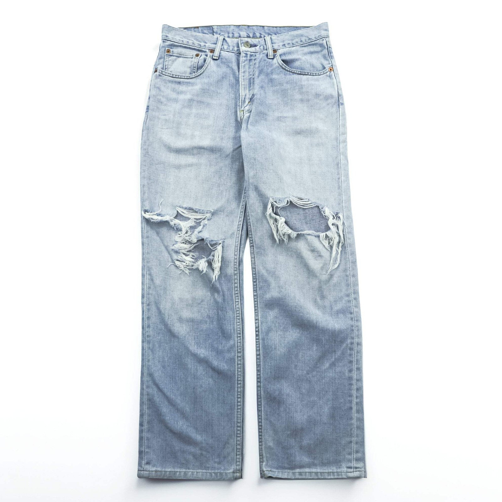 Levi's 533 Distressed Denim Jeans Light Wash Ripped Grunge Vintage W32 L32