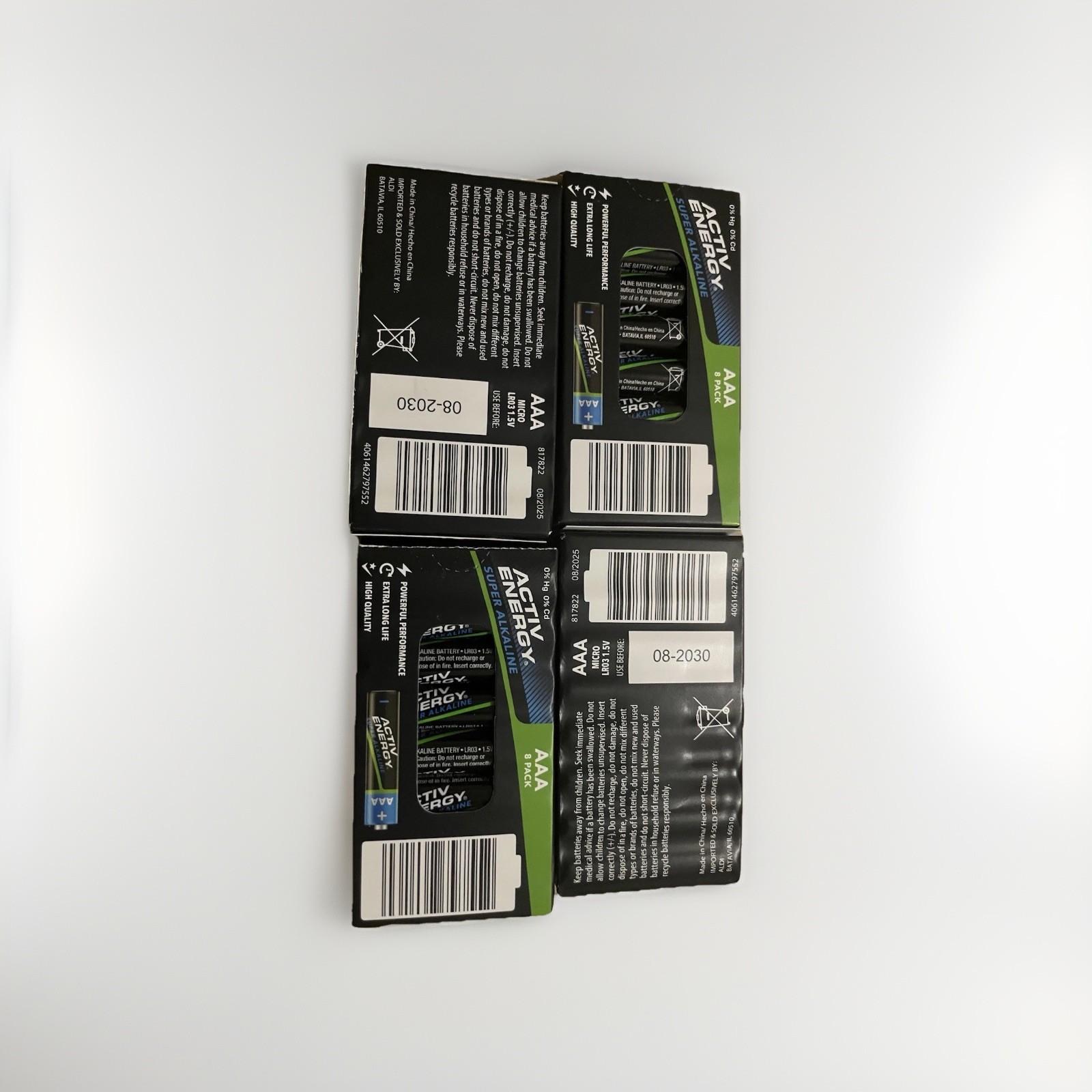 4 Packs of 8 ACTIV ENERGY AAA Super Alkaline Batteries Lot 