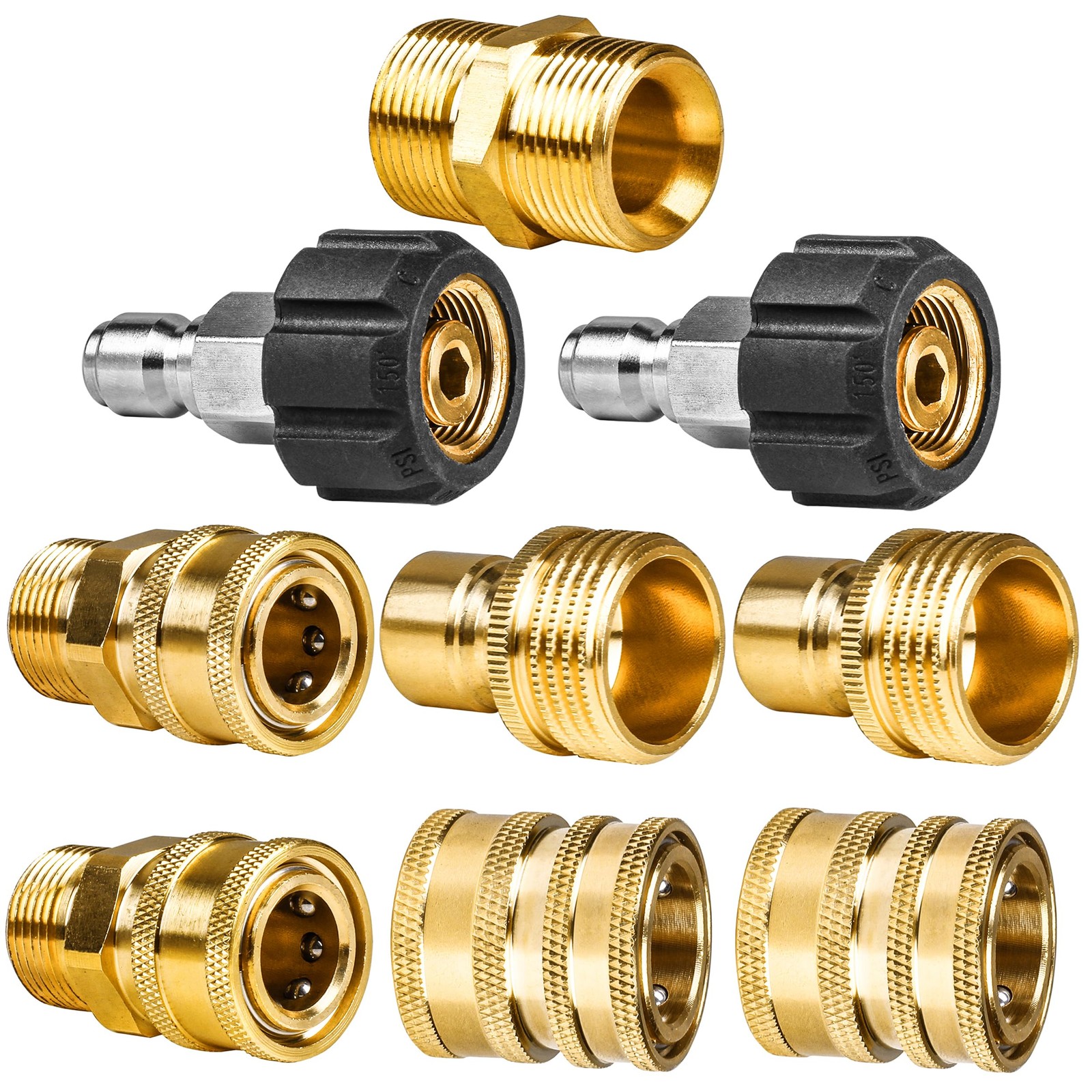 WOJET Pressure Washer Adapter Set, Quick Disconnect Kit, M22 Swivel to Yellow 