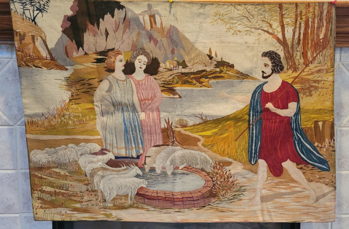 Gorgeous 18th – 19th Century Pastoral Scene Tapestry Handwoven Italian French