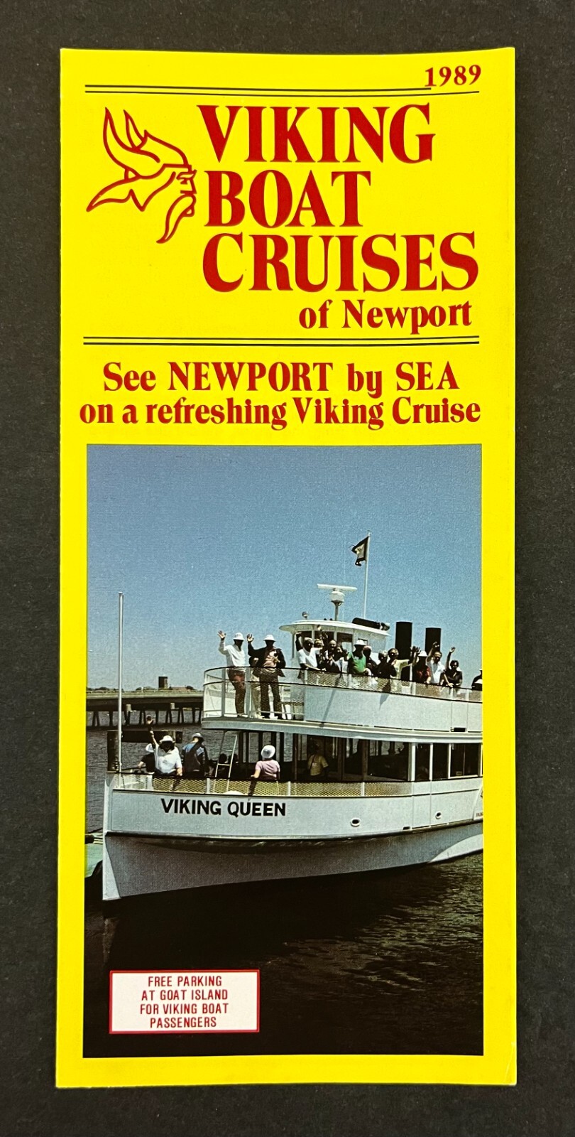 1989 Newport Rhode Island RI Viking Boat Cruises Vintage Travel Brochure