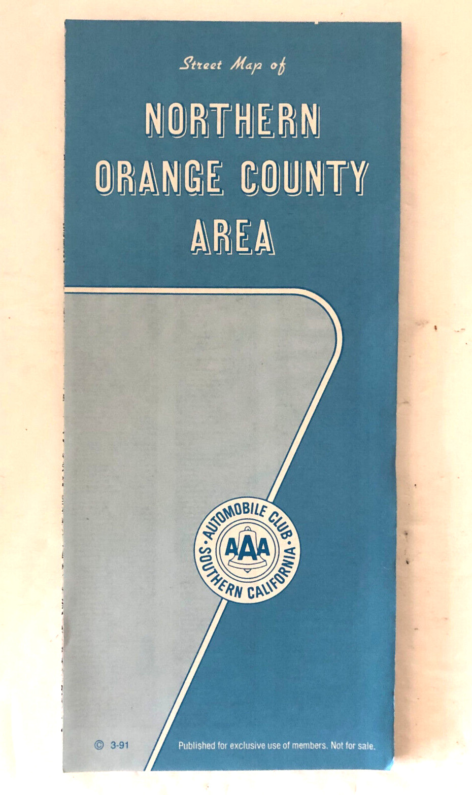 AAA Street Map Northern Orange County California 1991 Travel Trip Car Club