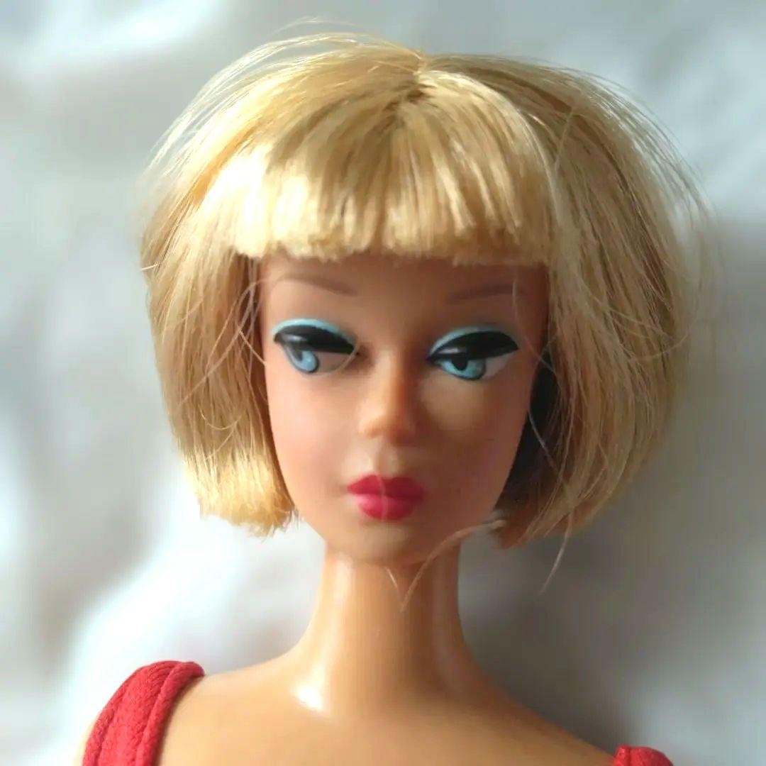Vintage Barbie Bob Haircut Red Swimsuit Doll Blonde Mattel