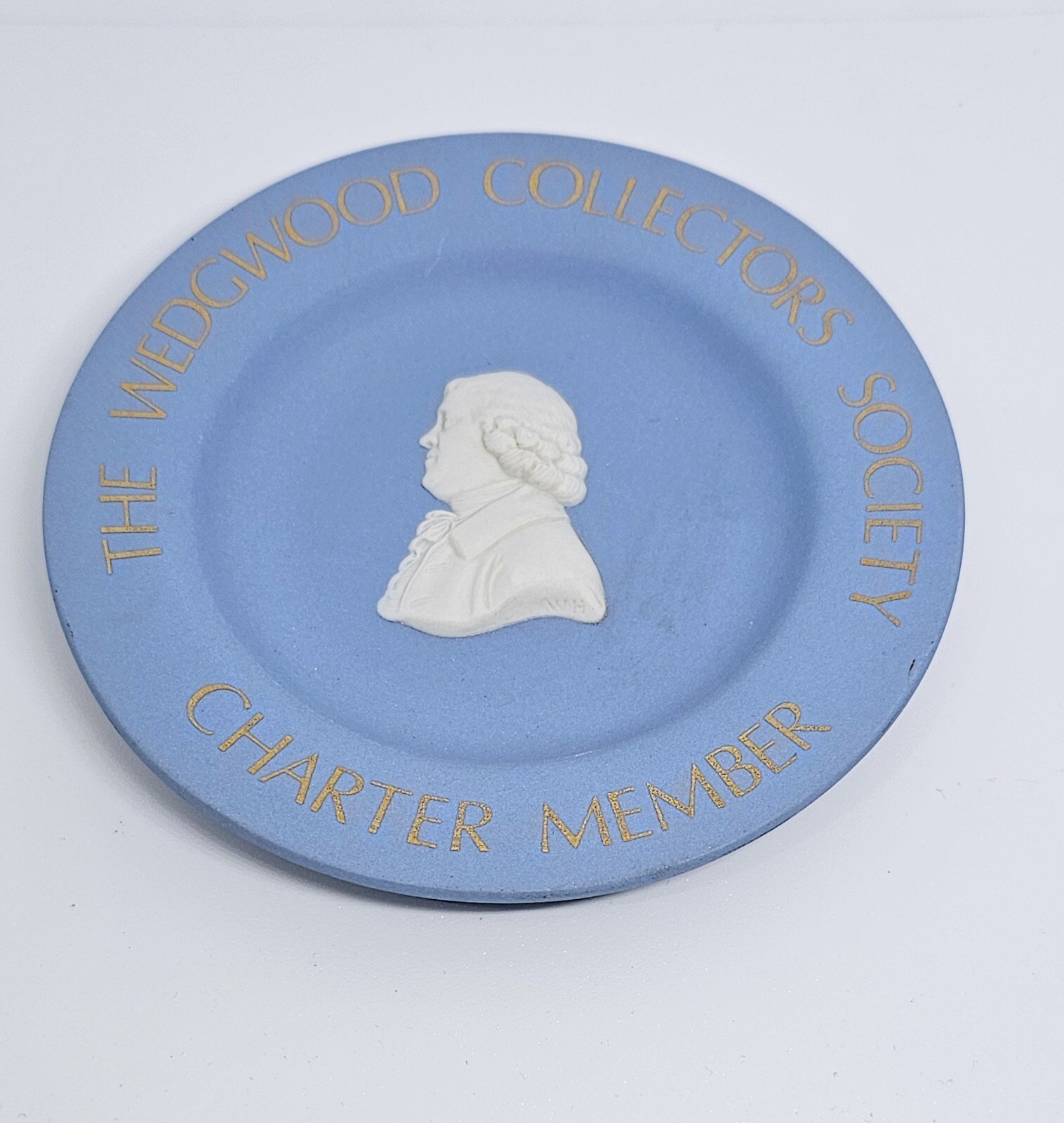 WEDGWOOD Vintage Blue Jasperware 4.375" Josiah Commemorating Plate Limited...