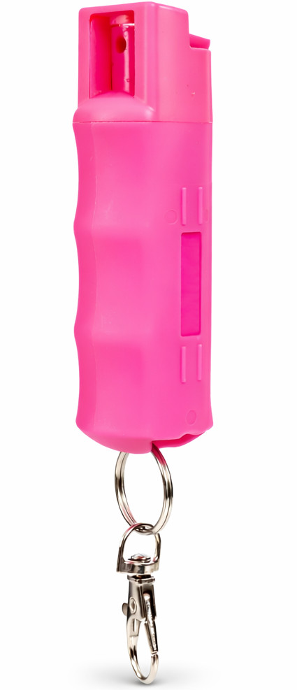 Burn Pepper Spray Keychain .50oz Police Strength OC Stream Personal Safety Pink