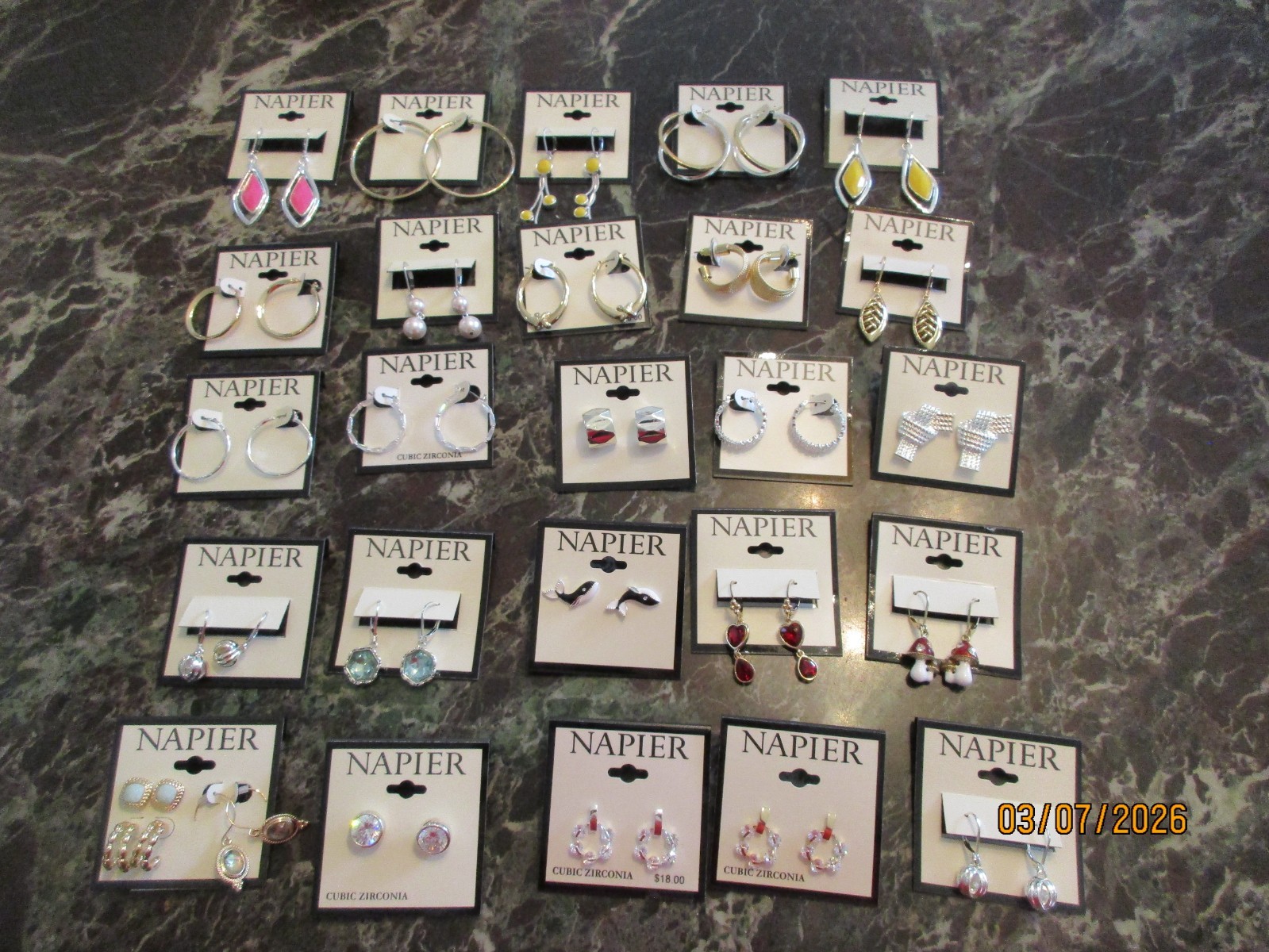 New NAPIER Fashion Jewelry Earring Lot Napier Pierced Earrings 25 Pair/Set Lot 3
