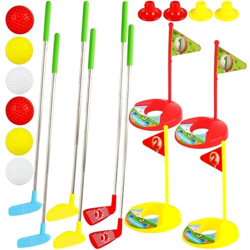 24 Pcs Toddler Golf Set Retractable Golf Clubs for Kids Indoor and Outdoor 