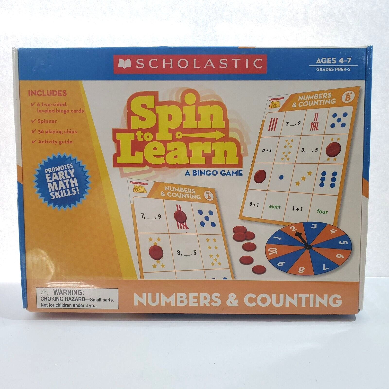 Scholastic Spin to Learn Numbers and Counting Ages 4 to 7 A Bingo Game Math NEW