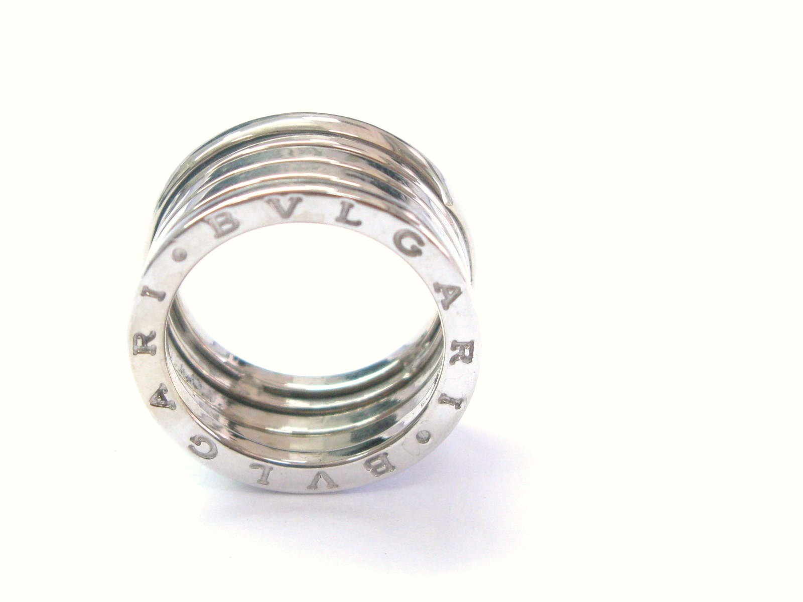 Bulgari B Zero 18Kt 10mm Ring White Gold Size 54