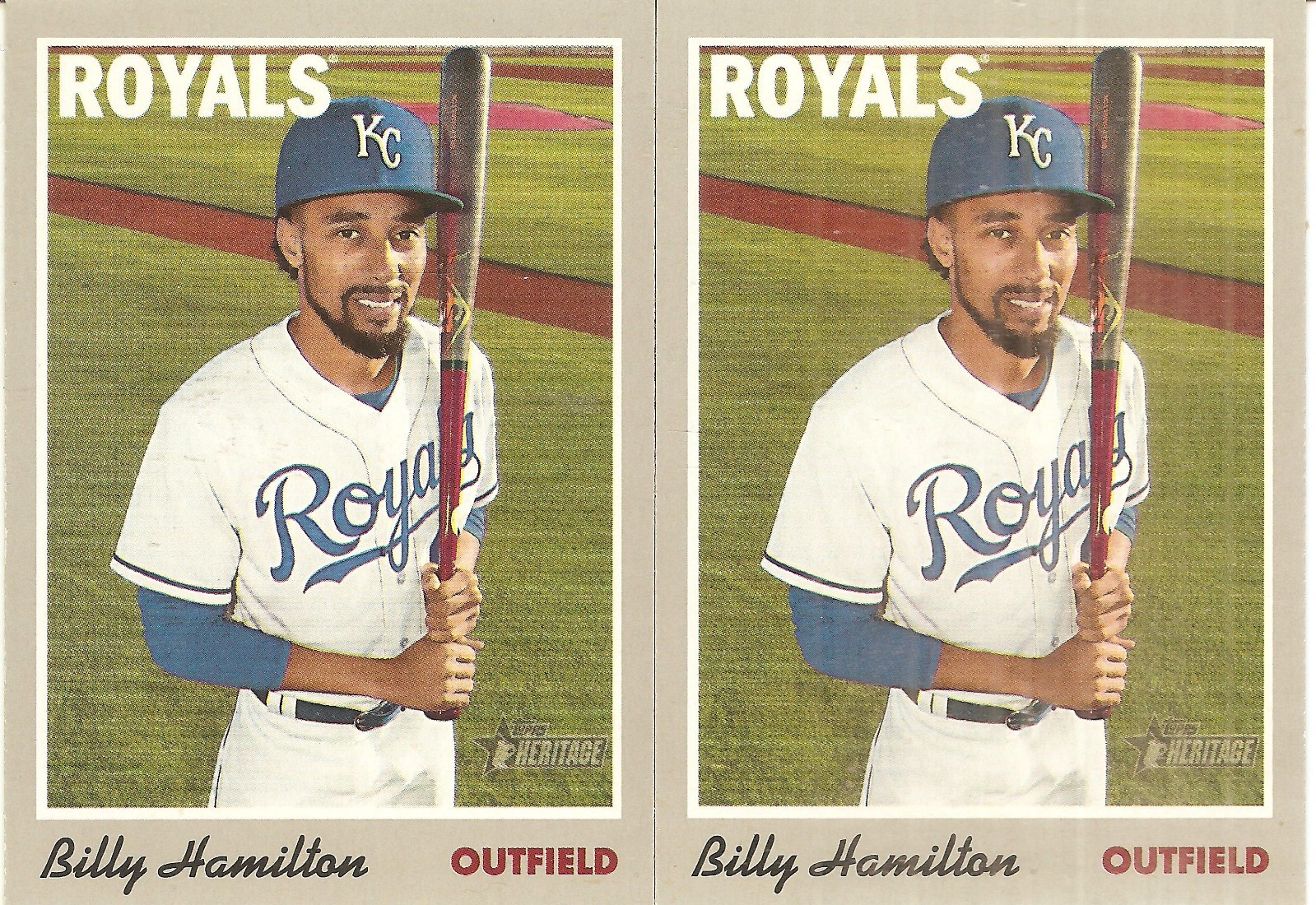 2 CARD 2019 TOPPS HERITAGE BILLY HAMILTON BASEBALL CARD LOT