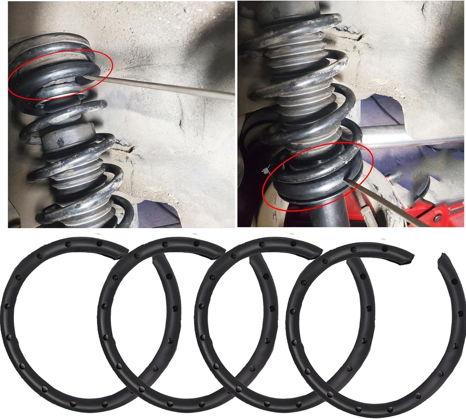 HOMEWITHU 4PCS Car Universal Coil Spring Silencer Insulator Rubber Sleeve... 