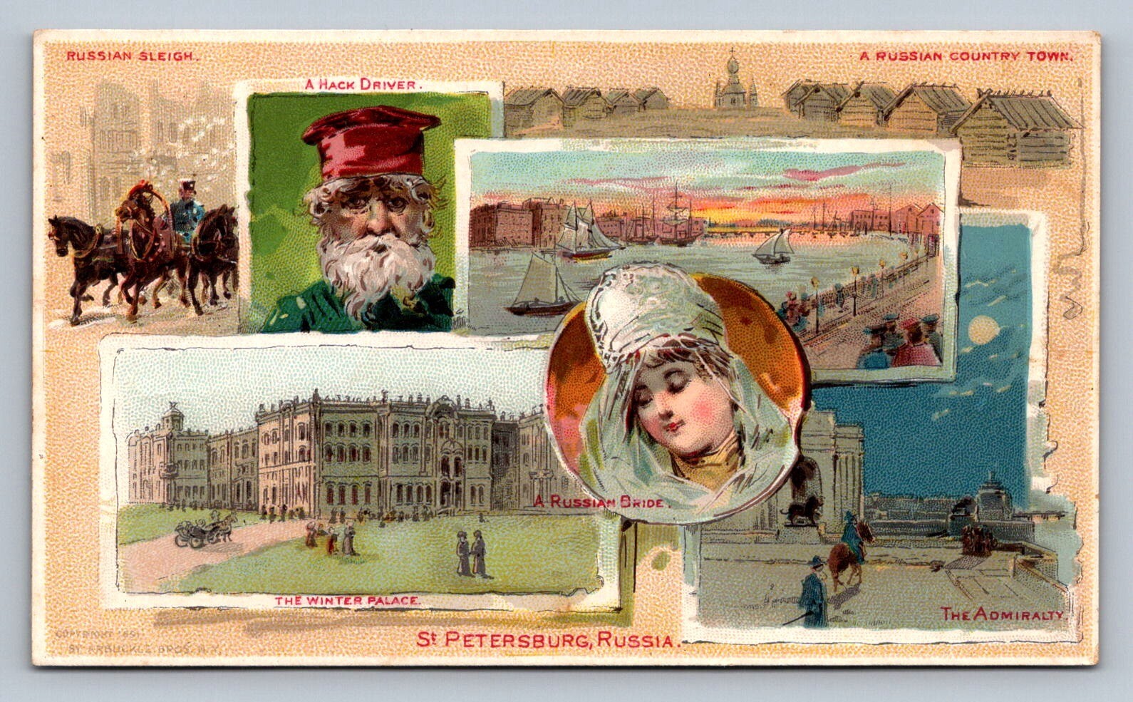 Postcard  Trade Card Arbuckle Bros Coffee Russian St. Petersburg Views  M759