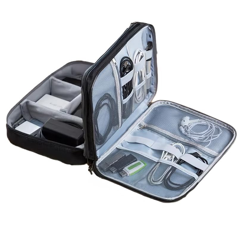 Cable Tie Up Organizer Case – 7.48 x 2 x 9.84 inches, Black 