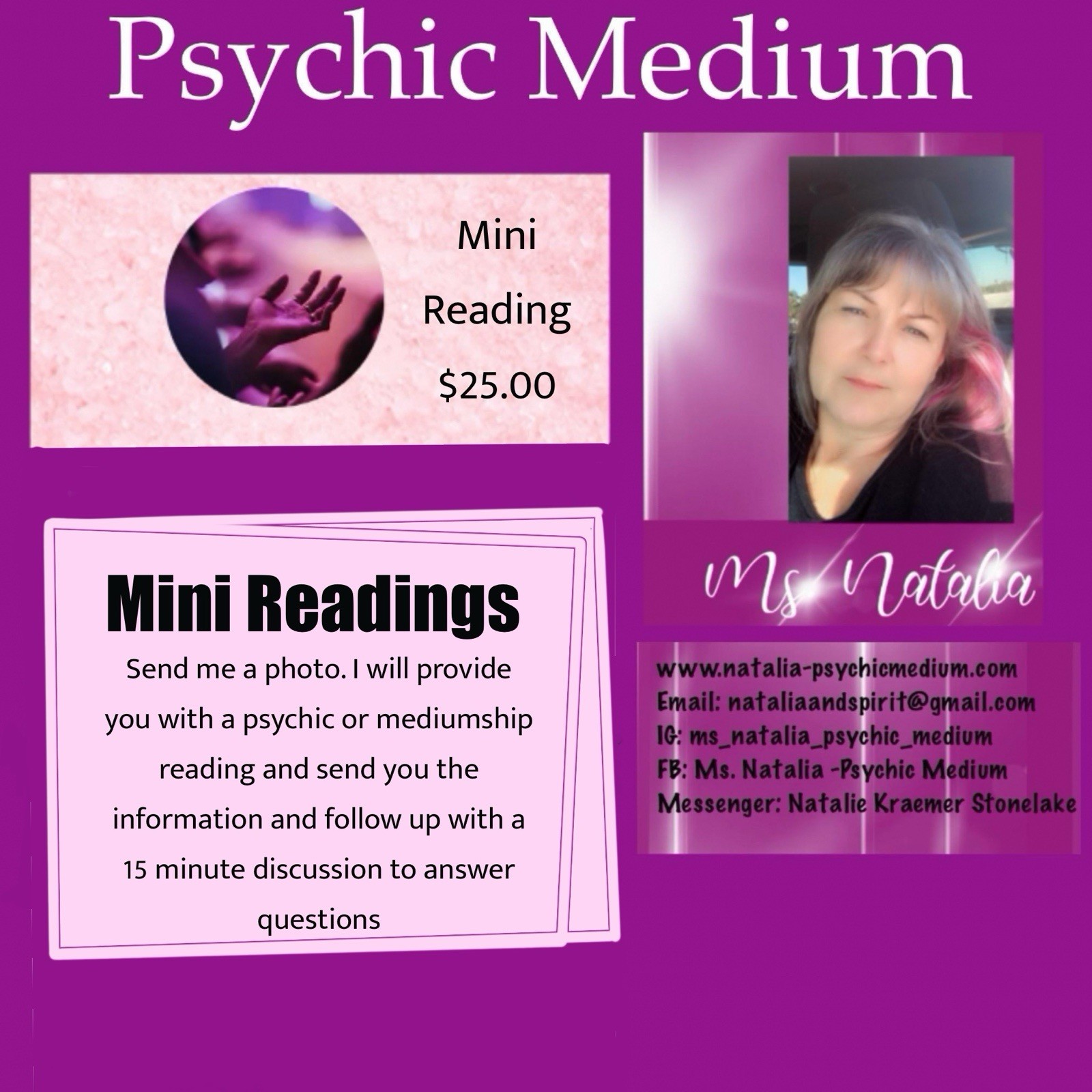 Mini Psychic Medium Reading by Ms. Natalia
