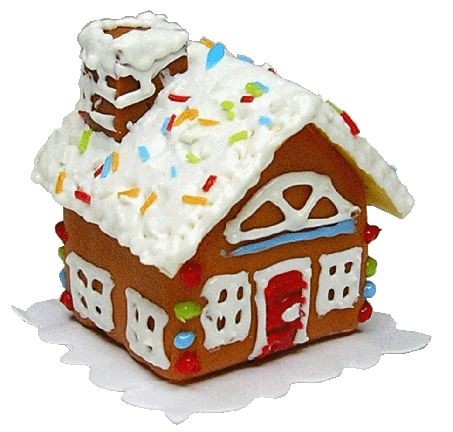Dollhouse Gingerbread House Sprinkled Roof 1:12 Scale Miniatures Food Bakery