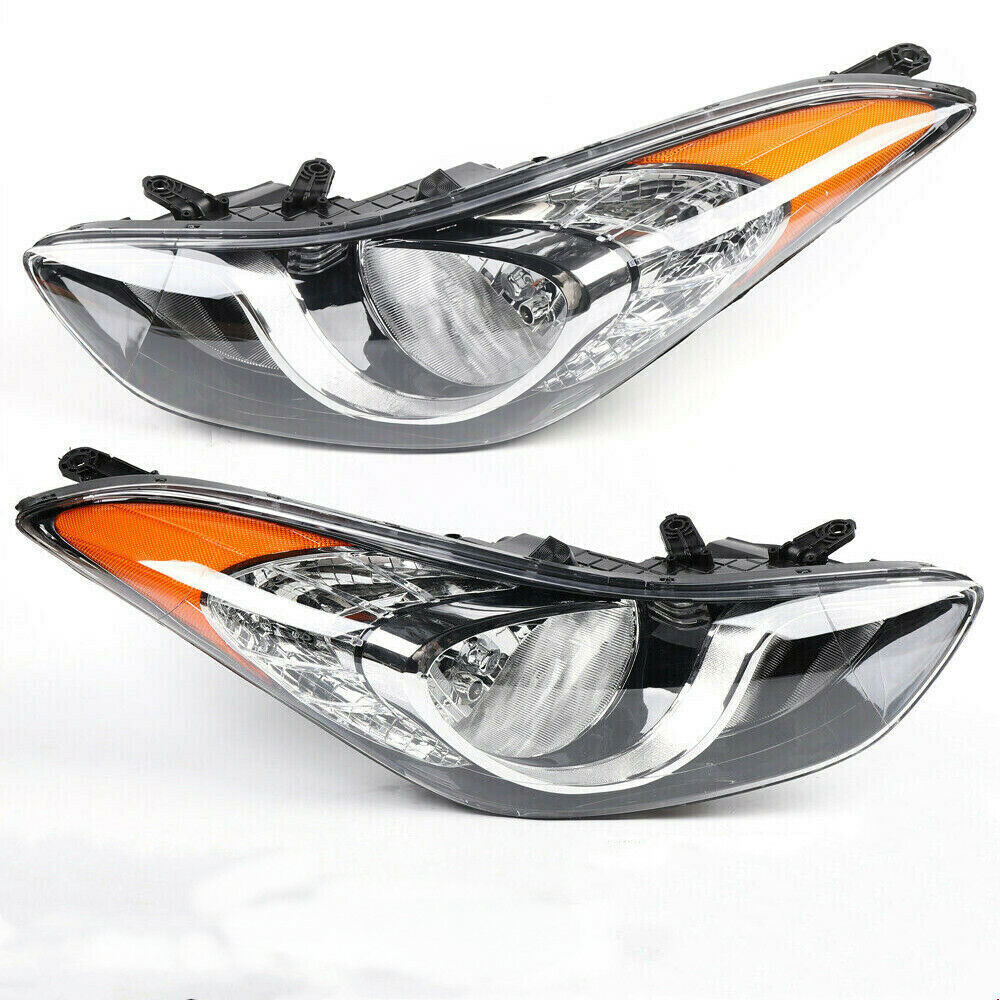 Pair Front Light Halogen Headlight Lamp For Hyundai Elantra 2011-2013 1.8L 2.0L