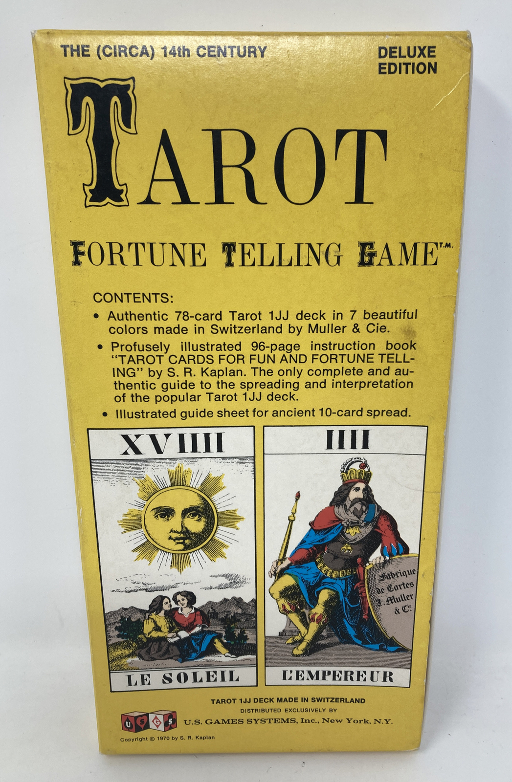 TAROT Fortune Telling Game Deluxe Edition Complete 1970 US Games 78 Card Deck
