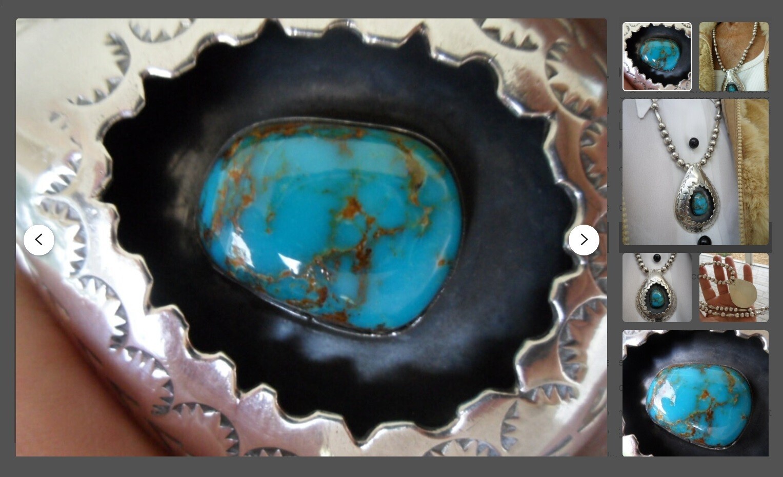 Natural High Grade BLUE GEM TURQUOISE Sterling Bead Necklace Navajo 24"L; 60grtw