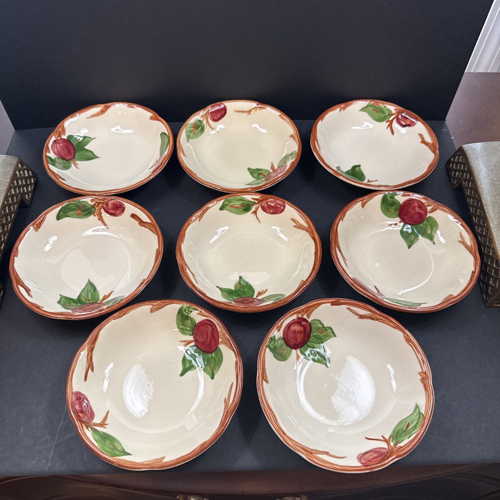 Franciscan Apple Blossom Set of 8 berry bowls 1 has small chip read