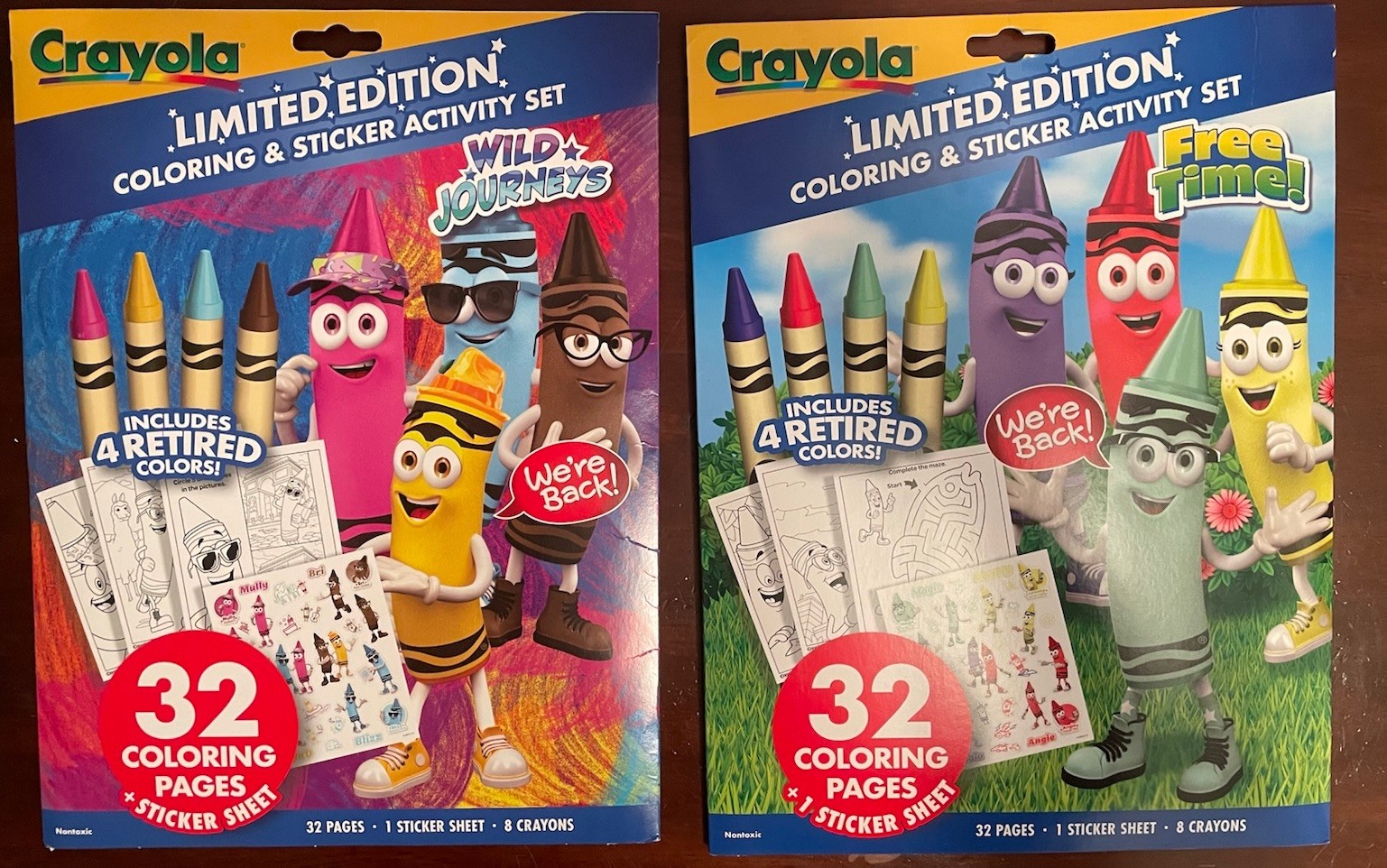 Crayola Limited Edition Bundle: Free Time & Wild Journeys - 8 Retired Colors NEW