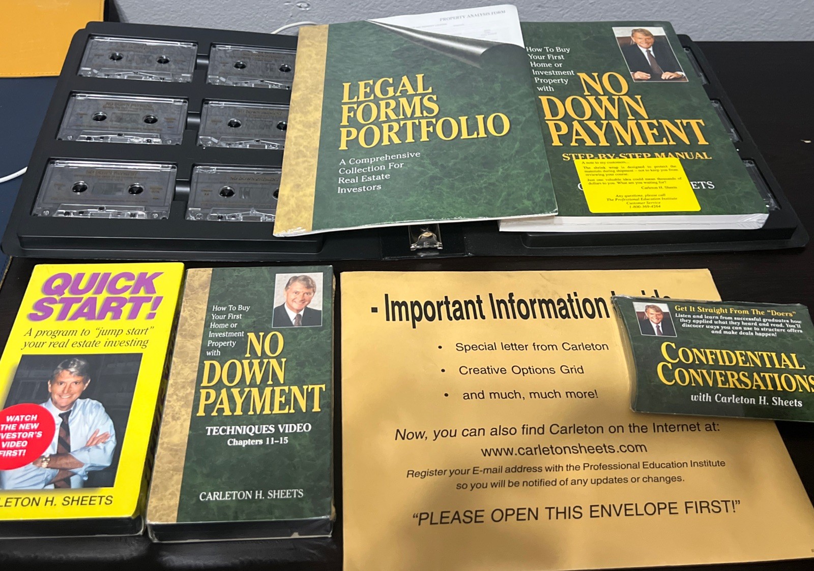 Carleton Sheets No Down Payment Step By Step Manual CDs VHS Cassette