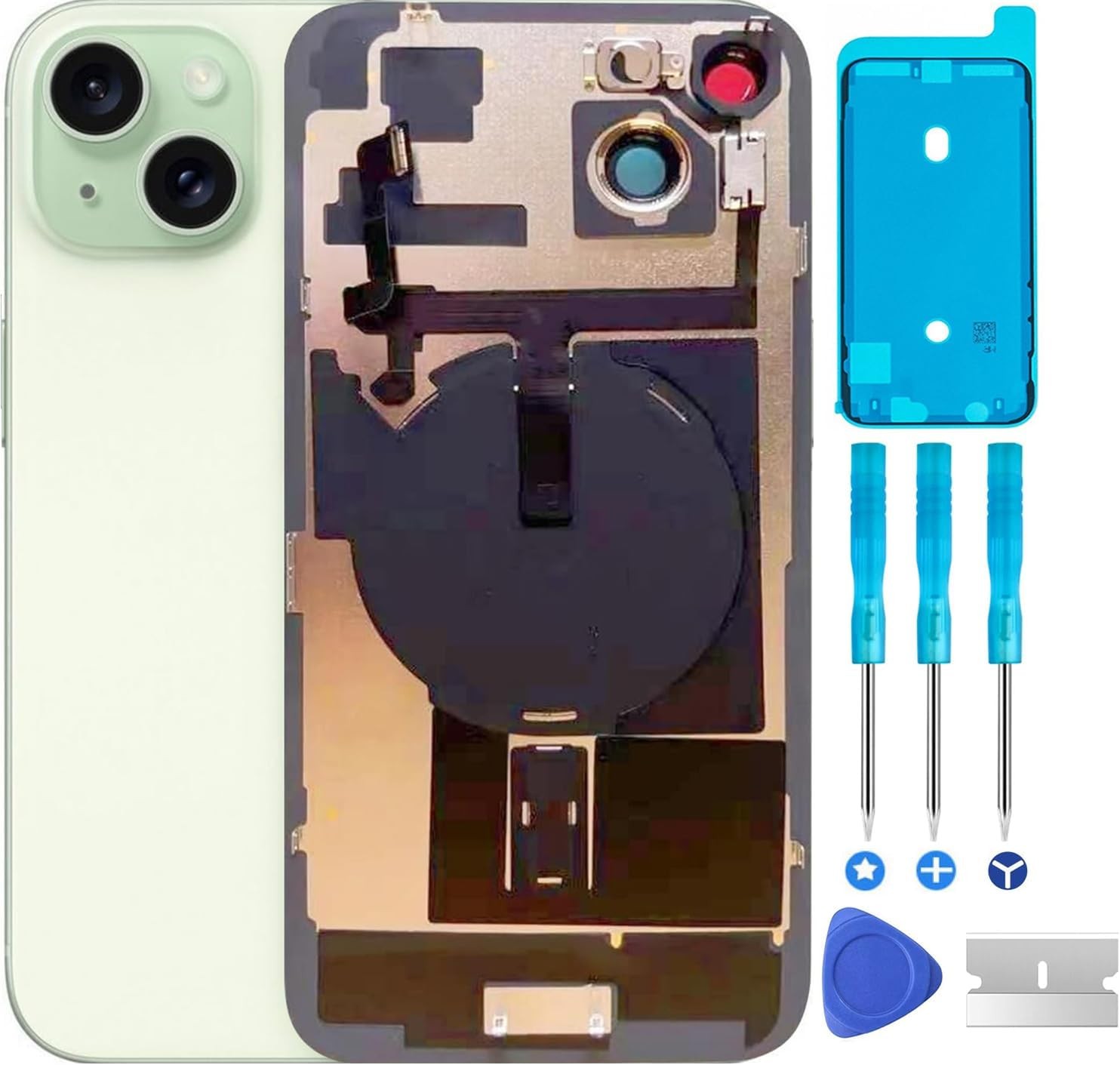 Back Glass Replacement for iPhone 15 Rear Back Cover Glass with Waterproof