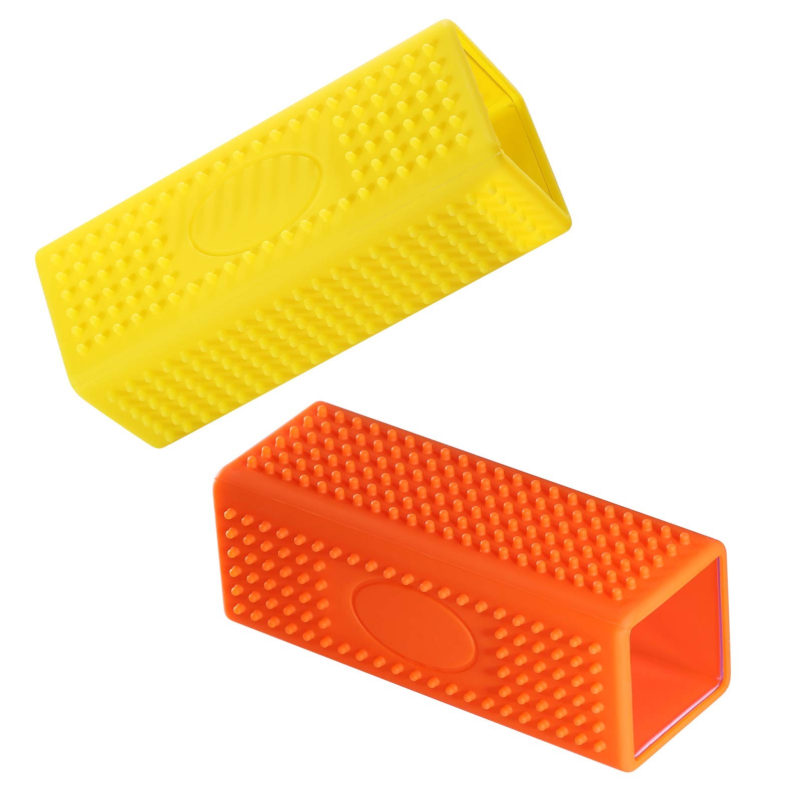 2-Pack Pet Dog Cat Hair Remover for Cars 4.8 x 1.9 x in, Yellow, Orange 