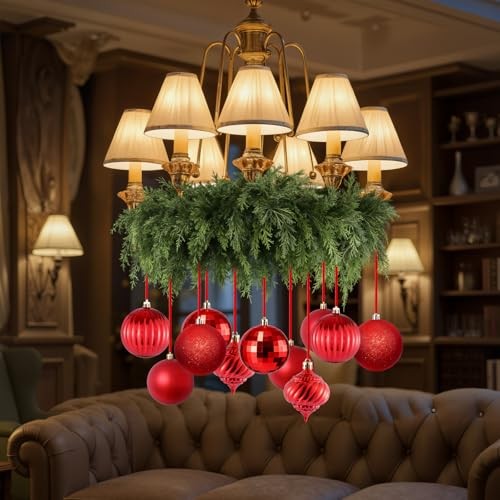 19 Pcs DIY Christmas Chandelier Garland Decorations Including 6 FT Artificial 