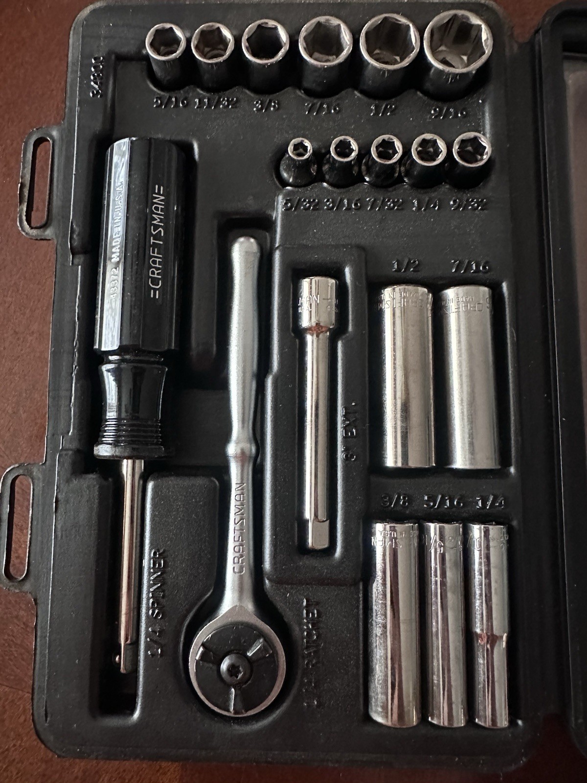 NOS Craftsman USA 34800 1/4” Dr Socket Wrench Set