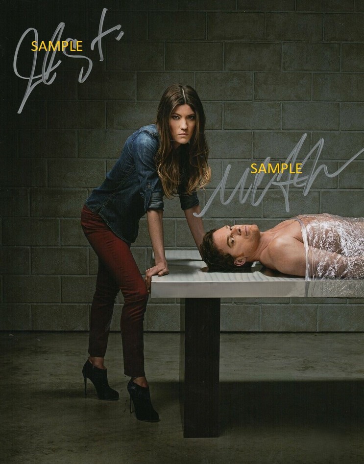 DEXTER #1 REPRINT 8X10 PHOTO SIGNED AUTOGRAPHED MICHAEL HALL JENNIFER CARPENTER